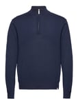 Greyson Half-Zip Merino Knit Tops Knitwear Half Zip Jumpers Navy Les Deux