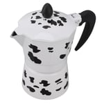 (3 Cups 150ML)Aluminum Coffee Maker Attractive Dairy Cow Color Moka Pot Long