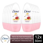 Dove Roll-On Deo Go Fresh 48H Long Lasting Frgrance Anti-Perspirant, 12x50ml