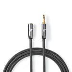 Quality 5m 3.5mm Jack Headphone Extension Cable Braided Sleeve and 24k Gold Plug