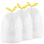 BILIEASY 20L-30L Bin Bags Bin Liners 60PCS Drawstring Trash Bags Large Strong Unscented Universal Garbage Bags 62X54CM 60PCS