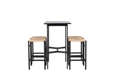 Venture Design Rax & Polly bargrupp Natur/svart 4 stolar & bord 120 x 60 cm