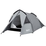 1-2 Man Camping Dome Tent Porch Mesh Window Double Layer Hiking