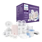 Philips Avent Kit allaitement avec tire-lait électrique simple, biberons Natural Response, pots de conservation du lait, sucettes, sans BPA (modèle SCD340/31)