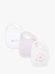 HUGO BOSS Baby Logo Bunny Bib, Set of 3, Pale Pink