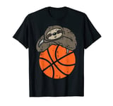 Sloth On Basketball Cute Sports Player Men Women Boys Kids T-Shirt