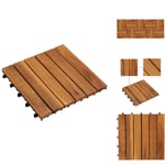 Golvbeläggning - Balkongplattor av Akaciaträ (Vertikalt mönster) 30 x 30 cm 10 st