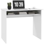 Writing Desk Laptop Table Workstation with Shelf Home Office White