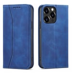 Magnet Fancy Case Fodral för iPhone 13 Pro Pouch Card Plånbok Kortställ Blå