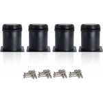4 x 50 mm svarta möbelben, höjdjusterbara från 0-15 mm med rostfria skruvar