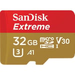 SanDisk Sandisk Extreme Microsdhc 32gb 100/60mb/s Uhs-1 u3 Mobile + Adap