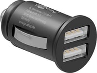 Goobay 44177 Chargeur allume cigare avec double ports USB et éclairage LED; pratique et compact pour les voitures et les camions (12 V / 24 V), noir