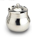 Grunwerg Cafe Ole Royal Collection 18/8 Stainless Steel Sugar Bowl & Lid with Argon Welded Spout, 13oz, Silver