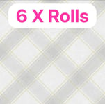 Job Lot Of 6 Holden Check Tartan Wallpaper Checked Plaid Chequered Grey Yellow