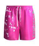 Dsquared2 Mens Acid Wash Pink Swim Shorts - Size Medium