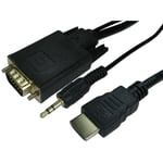 Câble HDMI RS PRO 1.8m, HDMI vers VGA, HDMI Mâle VGA Mâle ( Prix pour 1 )