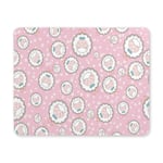 Cute Sheep on Pink Background with Chamomile Flowers Rectangle Non-Slip Rubber Mousepad Mouse Pads/Mouse Mats Case Cover for Office Home Woman Man Employee Boss Work