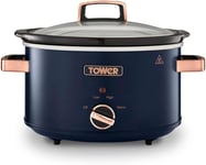 Tower T16042MNB Cavaletto 3.5 Litre Slow Cooker with 3 Heat Settings, Removable