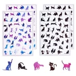 OLYCRAFT 4 Sheets Resin Decorate Films Transparent Cat Image Sheets for Resin Printed Plastic Sheets Resin Filling Material for Silicone Resin or UV Resin Crafting