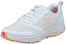 Skechers Women's GO Run CONSISTENT Stamina Sneaker, White Textile/Orange Trim, 8 UK