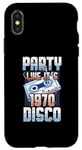 Coque pour iPhone X/XS Party Like It's 1970 Disco Funky Party 70s Groove Music Fan