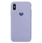 通用 Tiwinxing Compatible avec Coque iPhone X Silicone Antichoc Coque iPhone X Coeur Forme Motif Etui Soft TPU Case (iPhone X, Violet)