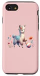iPhone SE (2020) / 7 / 8 Pink Cute Alpaca with Floral Crown and Colorful Ball Case