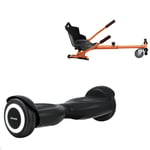 Paket Hoverboard Standard Go Kart 6.5 tums, Jetson Prism Black, Standard Räckvidd och Orange Hoverkart, Smart Balance