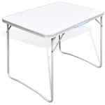 Table pliable de camping avec cadre métallique 80x60 cm Vidaxl Blanc