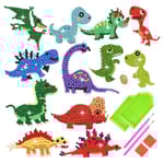 Diamantmålning Barn Dinosaurie, DIY 5D Diamantklistermärken för Barn Konst Hantverk Heminredning, Inklusive 12 Diamantklistermärken, 2 Diamantmålning