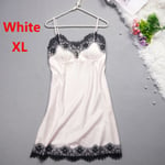 Satin Silk Sleepwear Lingerie Nightdress White Xl