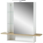 Armoire de toilette scandinave chêne/blanc Geralda Blanc