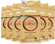 Lavazza, Qualità Oro, Ground Coffee, 6 Packs of 250 G, Ideal for Moka Pot, Filte
