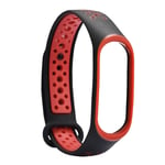 Xiaomi Mi Band 3 two-tone flexible watch band replacement - Red / Black