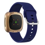 Silikon Armband Versa 3/Fitbit Sense - Mörk Blå DarkBlue Mörk Blå