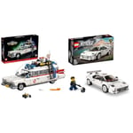 LEGO 10274 Icons Ghostbusters ECTO-1 Car Kit, Large Set for Adults & 76908 Speed Champions Lamborghini Countach, Race Car Toy Model Replica