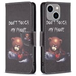 BF Pattern Printing Leather Series-1 Fodral För iPhone 14 Plus - Bear
