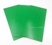 LEGO 3 x GREEN Baseplates (Plate Board Base) 16x32 Pin (12.8cm x 25.6cm x 0.3cm)