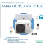 Ensemble climatisation 5KW monosplit dc Inverter complet (ui + ue) R410A 230V 18000BTU pour 50m2 aaria