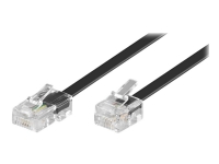 goobay Western cable - Telefon/nätverkskabel - RJ-11/RJ-14 (hane) till RJ-45 (hane) - 3 m - platt - svart