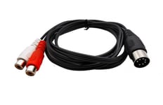 7 Pin Din Male to Dual RCA Female Jack Audio Splitter Cable - 1m