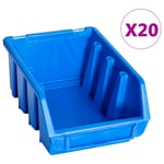 vidaXL Staplingsbara sortimentslådor 20 st blå plast 146284