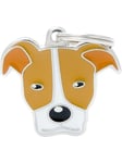 Brown and White Pitbull ID Dog Tag