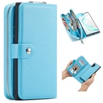 samsung Samsung Note 10 Plus Zipper Wallet Case Light Blue