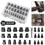 26 PCS Broken Screw Removal Tools Black & Silver Steel for Screw Extractor H2H3