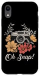 iPhone XR Photographer Oh Snap Funny Camera Flowers Photography Case