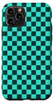 iPhone 11 Pro Checkered Turquoise Forest Green Checkerboard Pattern Colors Case