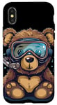 Coque pour iPhone X/XS Joli ours en peluche de plongée pour garçons et filles
