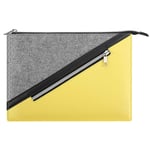 TiMOVO 9-11 Inch Tablet Sleeve Case for iPad Air 5/4 10.9, iPad Pro 11 2021-2018, iPad 10.2, iPad 9.7, Galaxy Tab A8 10.5/A7 10.4/S8 11" 2022, Surface Go 2/1, Felt+PU Leather Protective Bag, Yellow