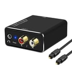 Digital till analog ljudomvandlare, dac digital spdif optisk till analog L/r Rca & 3,5 mm aux stereo Au